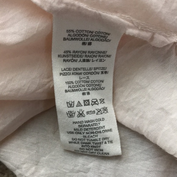 FREE PEOPLE Light Pink Button Down Blouse Size Large - Picture 6 of 8